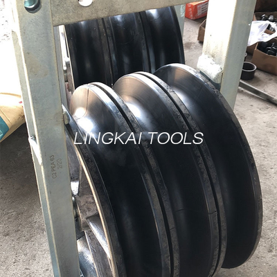 ตัวนำไฟฟ้า Triple Aluminium Sheaves Neoprene Lined Stringing Pulley Block