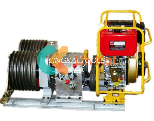 9KW 6 Gear Box Double Capstan Winch 5 ตัน เครื่องมือก่อตั้งหอคอย