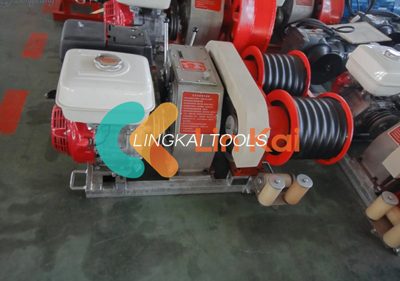 เครื่องลากสายไฟฟ้า 50KN พร้อมกล่องเกียร์ 6 เครื่องและเครื่องยนต์ 9KW