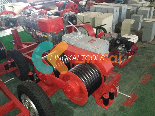 5T พลังงาน 9HP ไฮดรอลิก Double Capstan คาเบลวาง Winch trailer สําหรับงานที่ยากลําบาก