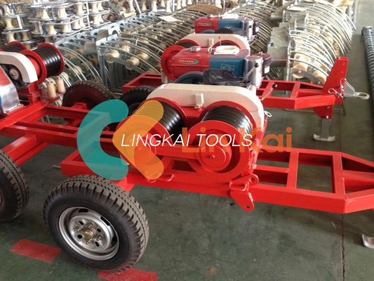 5T ความแข็งแรงหนัก Double Drum ไดเซลเคเบิล Capstan Winch trailer