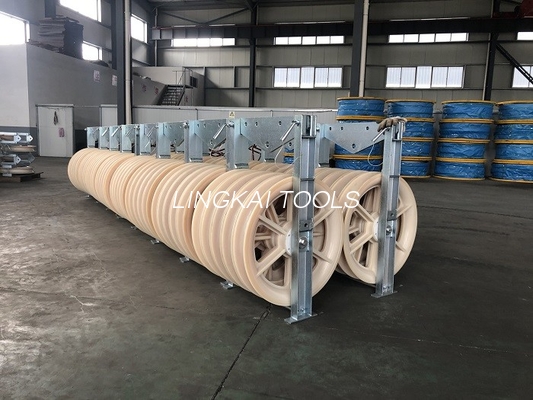 เส้นผ่านศูนย์กลางขนาดใหญ่สาม MC Nylon Sheave Bundled Conductor Stringing Blocks