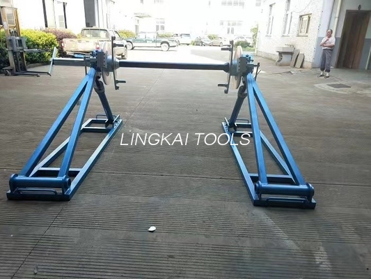 5 Ton 7 Ton Conductor Reel Stands พร้อมดิสก์เบรกของอุปกรณ์คบ