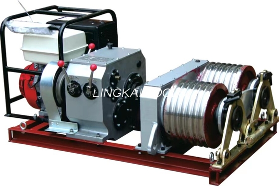 Double Drum 50KN เครื่องกว้านแบบใช้มอเตอร์ของอุปกรณ์ก่อสร้างสายส่ง