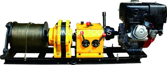 เครื่องกว้านเครื่องยนต์แก๊สแบบตั้งพื้น 50 KN สำหรับการก่อสร้างสายไฟ