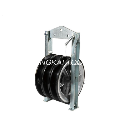 ตัวนำไฟฟ้า Triple Aluminium Sheaves Neoprene Lined Stringing Pulley Block